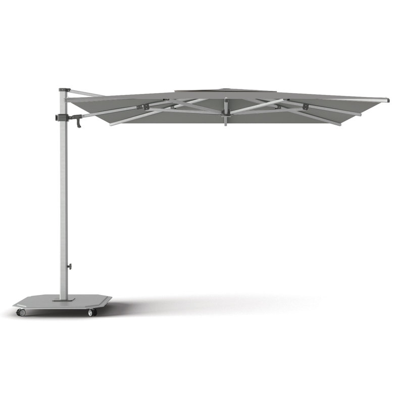 216 in. W Square Sunbrella® Cantilever Umbrella, Silver Anodized, Canvas Navy Sunbrella® Canvas