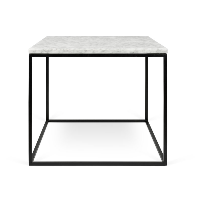 Tonya Frame End Table, White, Black