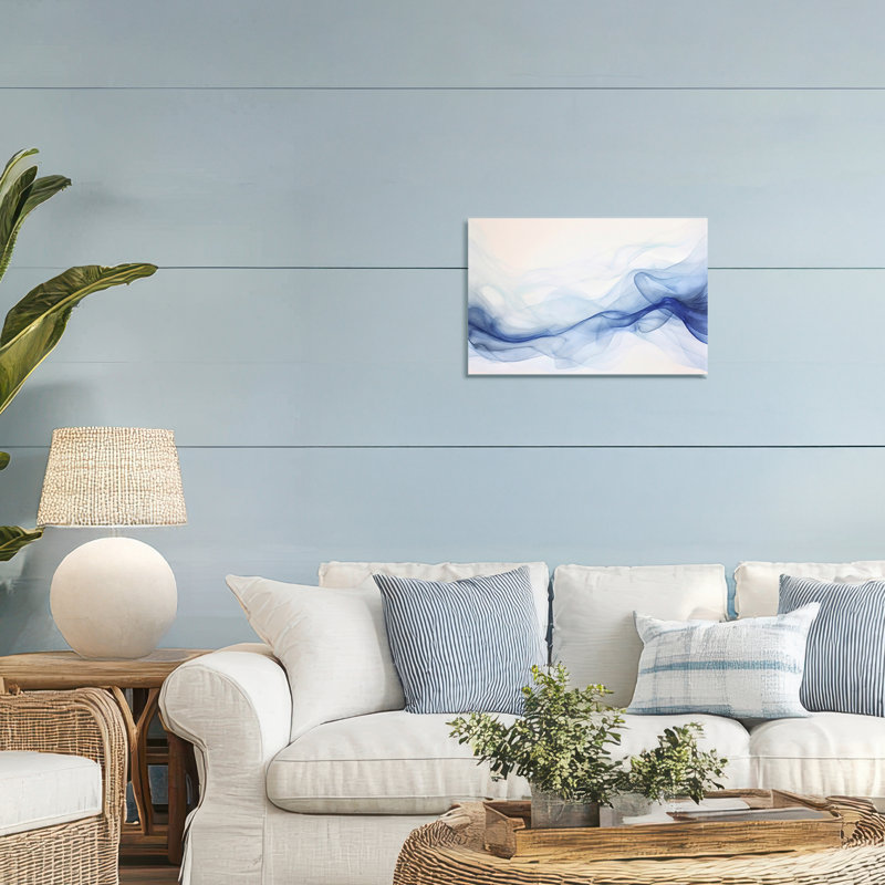 Toile brume indigo éthéré, design par Andrea Haase, H 16 po x l 24 po