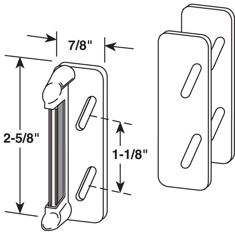 Aluminium peint en blanc, plaque de grève de porte moustiquaire à ressorts (1 ensemble)