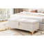 Repose-pieds élégant avec rangement rembourré, banc de rangement avec pieds en métal pour la chambre à coucher, le salon, entièrement assemblé sauf les pieds, beige-24849650
