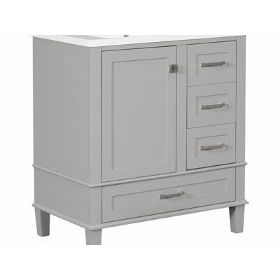Winan 18 " W Freestanding Standard 1 Single Vanity Bathroom Vanity With Ceramic Top