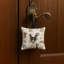 Ornement carré en tissu noir et blanc café Basenji 3,5 x 3,5-2087200794