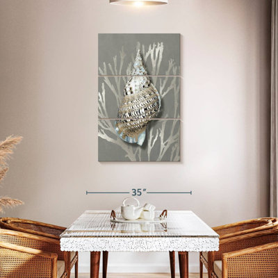 Aletra Shell Coral Silver On Gray I