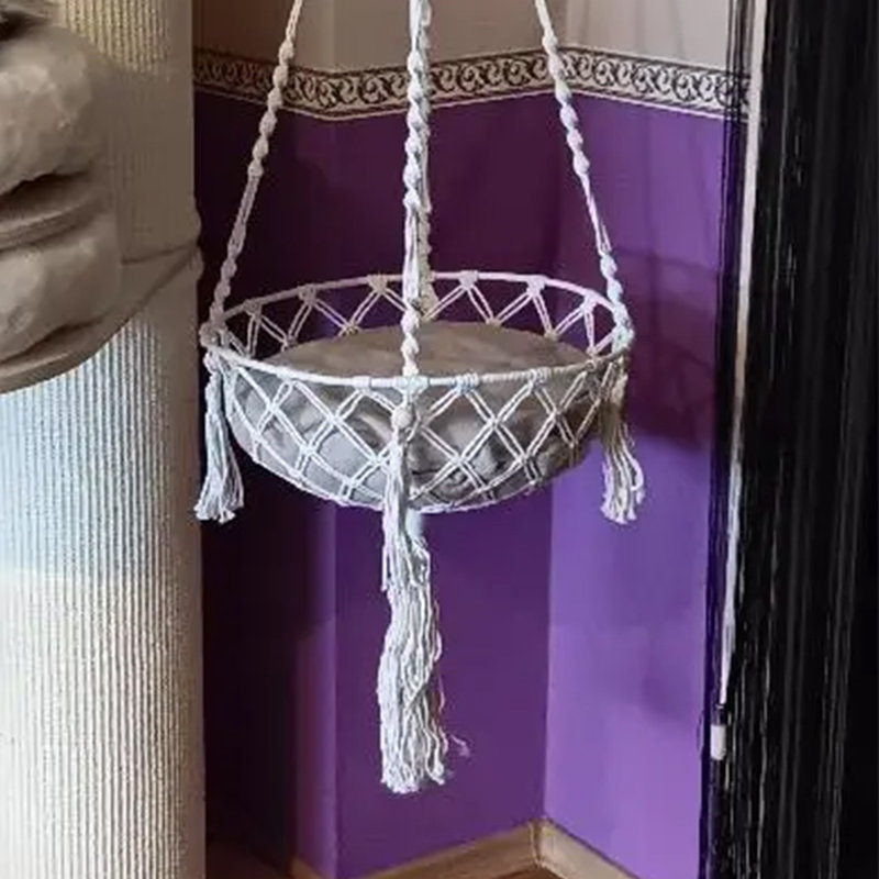 Bohemian Style Cat Hammock & Bed,  Cat Hanging Bed (including Seat Cushion)