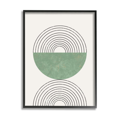 Étude abstraite géométrique circulaire incurvée Art déco