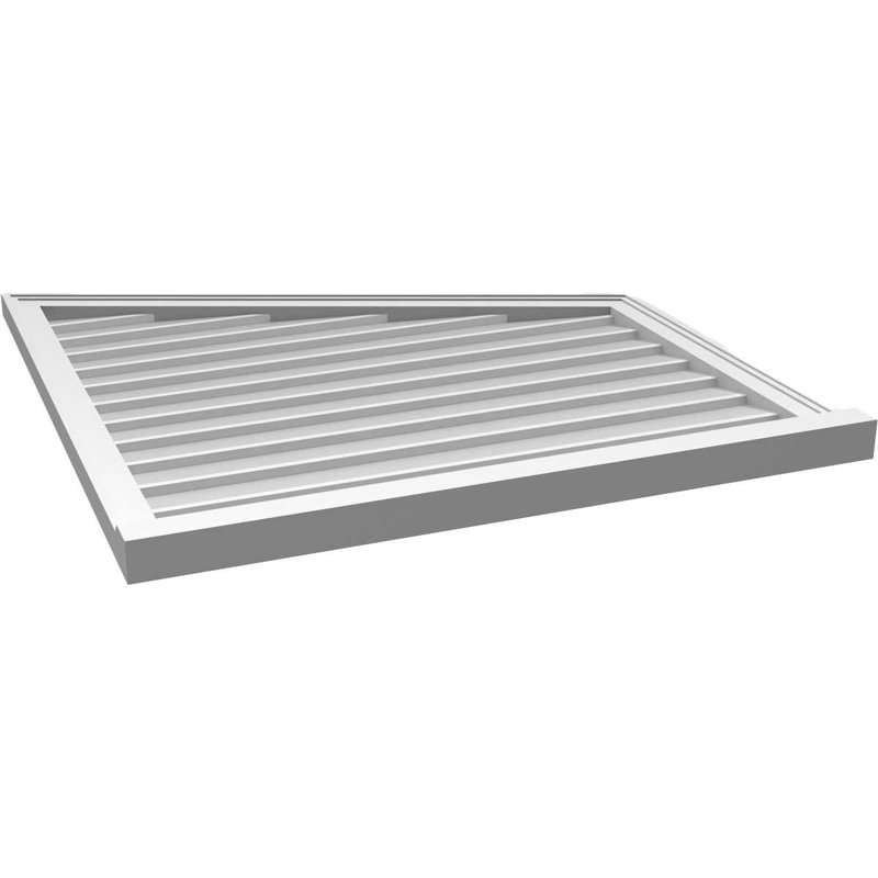 Half Peaked Right Surface Mount Signature Urethane Non-Functional Gable Vent 5/12 Pitch Primed Tan, 26" H x 42" W x 1.5" D