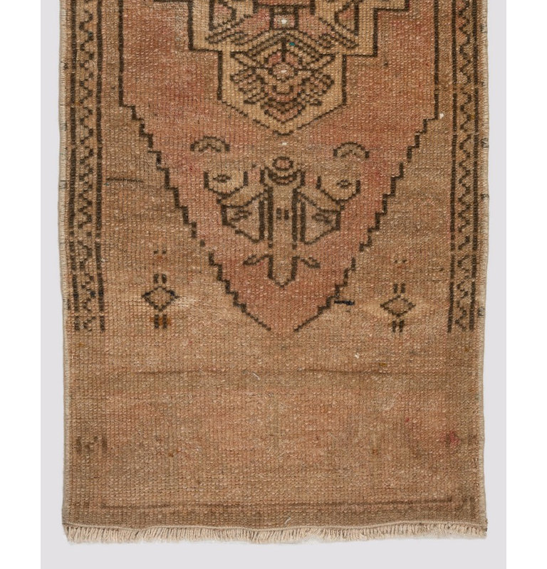 Petit tapis de porte en laine noué à la main. Tapis décoratif rétro Anatolian