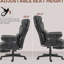 400Lbs Heavy Duty Computer Chair With Vibration, Lumbar Support, Foot Rest, Microfiber, Black, And Stable Design Heated Office 6 Retractable Footrest For Extra Comfort