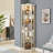 Lighted Corner Curio Cabinet - Display Case For Living Room, Antique Collectibles, Wine & Bar Glass Storage - Elegant Corner Design With Lights Included- White-2056709073
