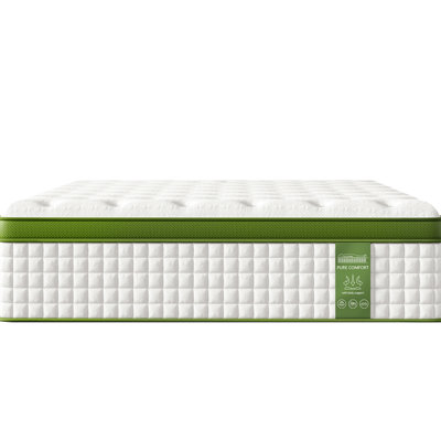 Matelas King Size 30 cm (12 pouces) avec mousse à mémoire de forme infusée de gel et ressorts ensachés, soutien ferme, doux pour la peau, comprimé et expédié dans une boîte, pour un soulagement relaxant, absorption du bruit, États-Unis, roulé et relaxant