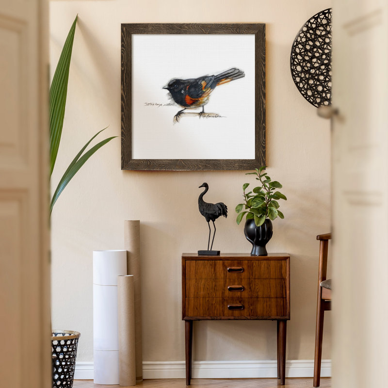 Mixed signaux III-reproduction d’art sur toile encadrée, H 31,5 po x l 31,5 po x P 1,5 po, Cadre noyer
