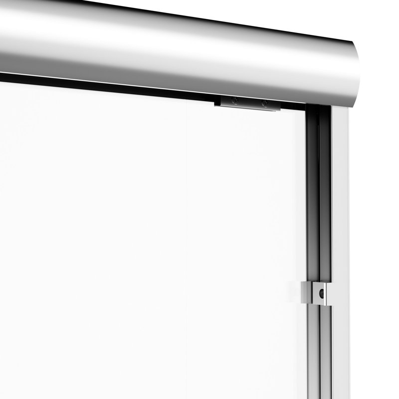 60" W X 57" H Soft-close Double Sliding Shower Door With Finish, 1/4" Thick Tempered Glass, Dual Stainless Steel Handles, , Reversible For Space - Saving Bathroom Designs, Leakproof Design Magnetic