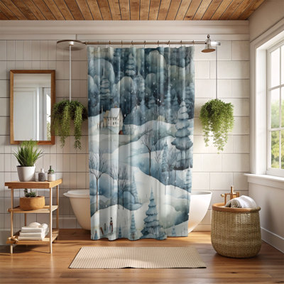 Rideau de douche Snowy Retreat - Premium