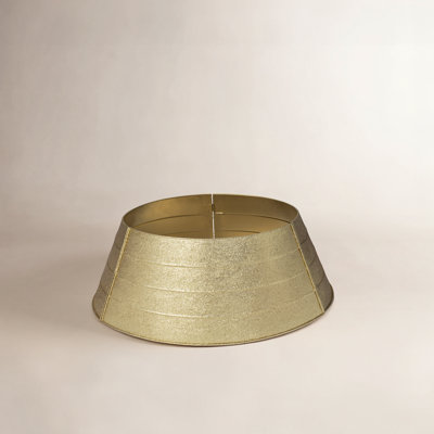 25.75"D Gold Metal Glitter Tree Collar