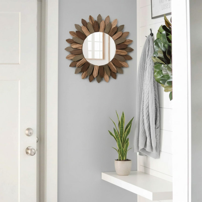 Miroir mural 12 pouces Boho Sunburst