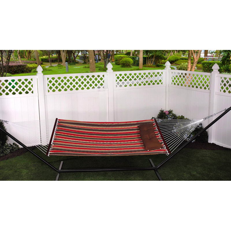 Hamac de camping double matelassé Calla, Brun / Rouge