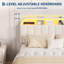 Structure de lit simple TG, structure de lit plateforme tapissier Velet avec tête de lit réglable et 2 tiroirs, lit simple avec lumières DEL, aucun sommier requis, assemblage facile, beige-129741327-129741325