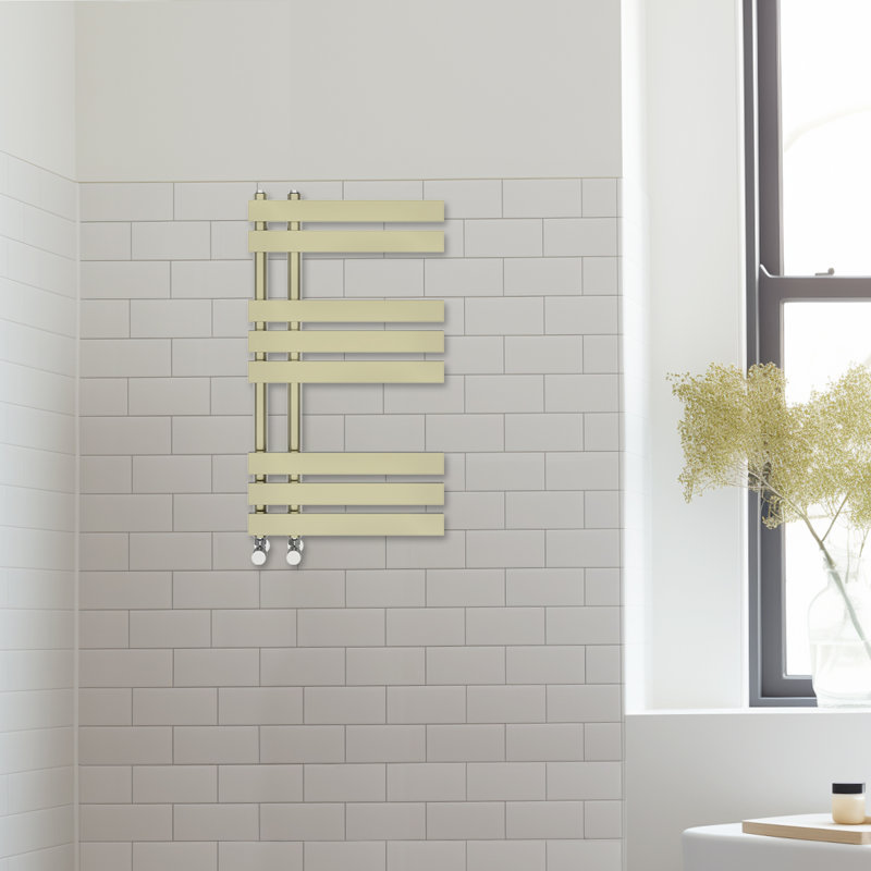 Arulappu Designer Towel Rail Heated Towel Rails, 80cm H x 45cm W, Brushed Brass
