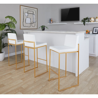  Brieon High Back Faux Leather Bar & Counter Stool