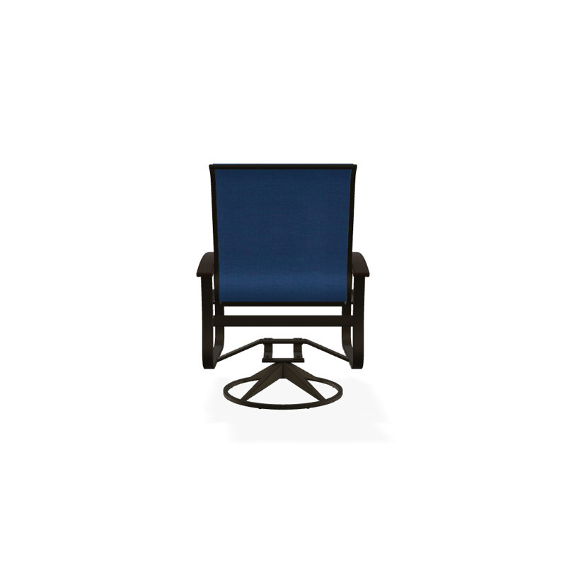 Belle Isle Outdoor Dining Armchair, Kona P10, Textured Beachwood, Cobalt 35D Sunbrella®