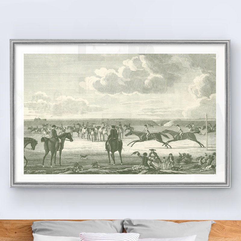 Scènes équestres IV - impression, H 18,5 po x l 24,5 po x P 1,5 po, Argent