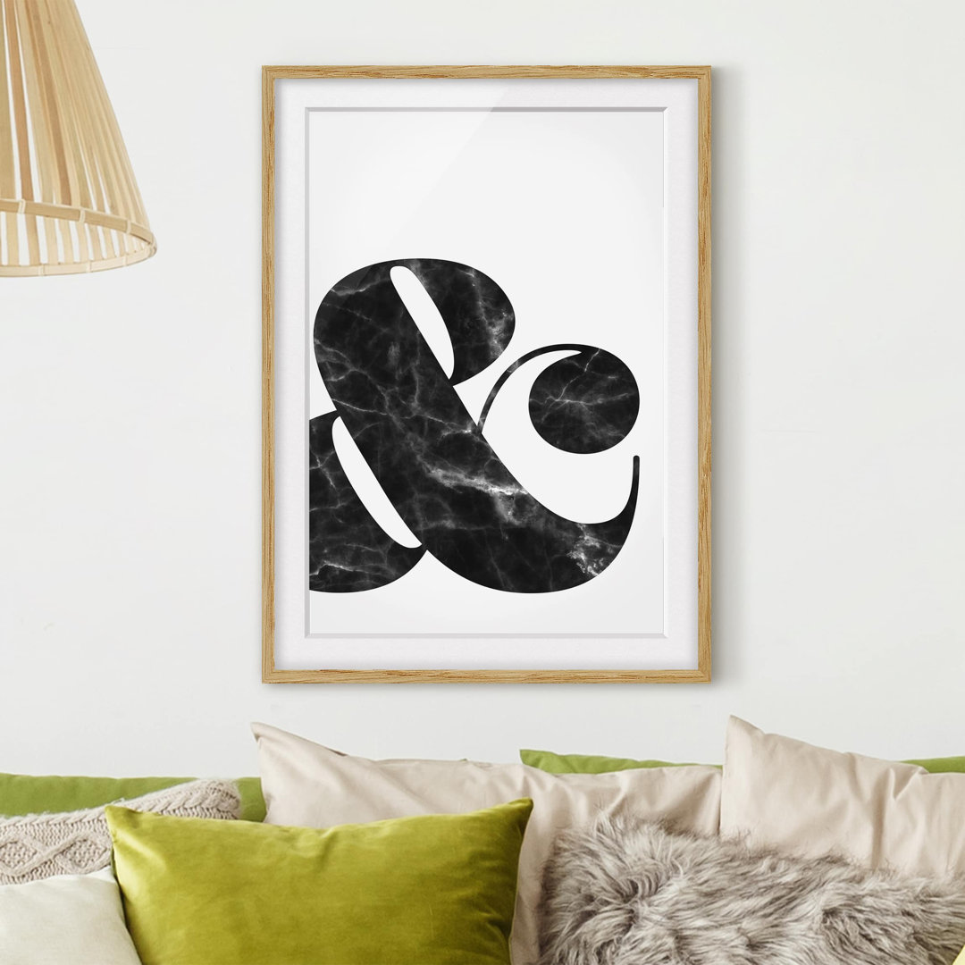 Gerahmtes Papierbild Ampersand Marmor