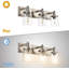 Applique murale de meuble-lavabo moderne à 3 lumières avec abat-jour en verre transparent, finition nickel brossé industriel, base E26, idéale pour la salle de bain, la chambre à coucher, la cuisine et le couloir