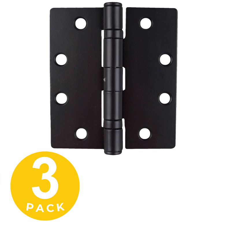 Charnière à roulement à billes 4,5 po x 4 po à mortaise pleine 5/32 po avec goupille non amovible - ensemble de 3