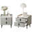 Nightstands Set Of 2, Night Stand With 2 Drawers And Marble-Pattern Tabletop, Modern Beside Table-502544741