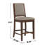 Chaise de comptoir rembourrée chêne manguier (ensemble de 2)