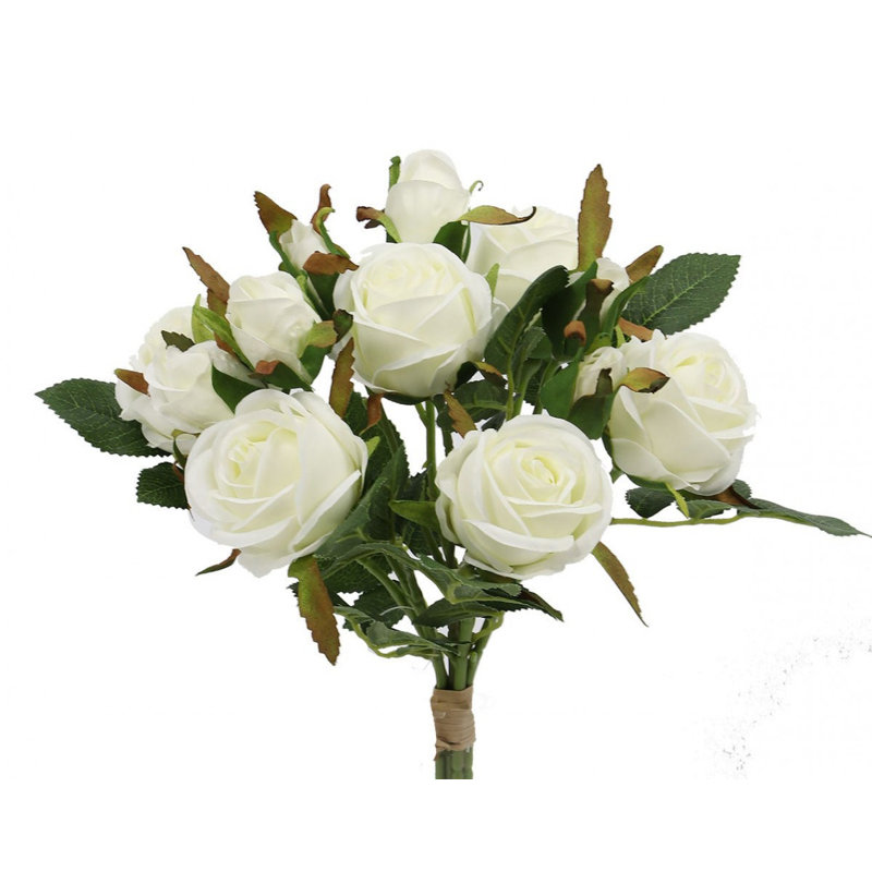 Bouquet de roses, fleur artificielle, Blanc