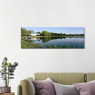 Reflection Of Trees In Water, Warner Park, Madison, Dane County, Wisconsin, USA by Panoramic Images - Wrapped Canvas Panoramic Print