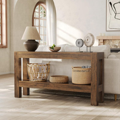 Console à 2 niveaux Farmhouse avec rangement