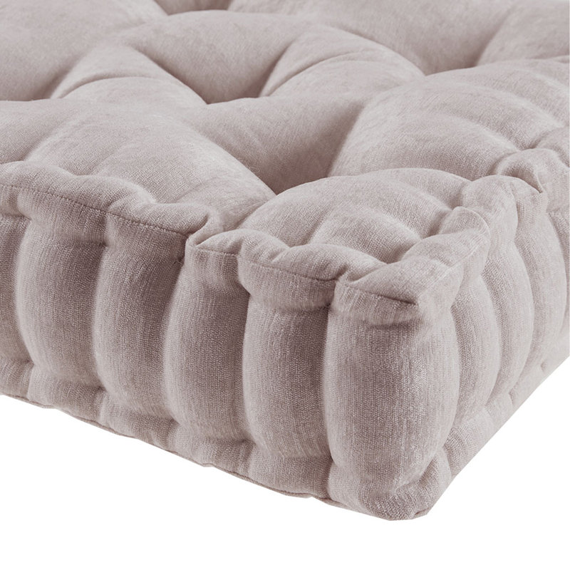 Coussin de sol carré en poly chenille rosé 20 po x 20 po, Rosé, Carré 20 po