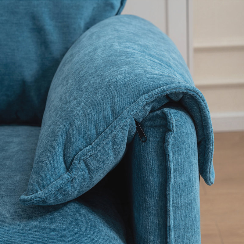 Modern 2-Seater Sofa with Footstools | George Oliver