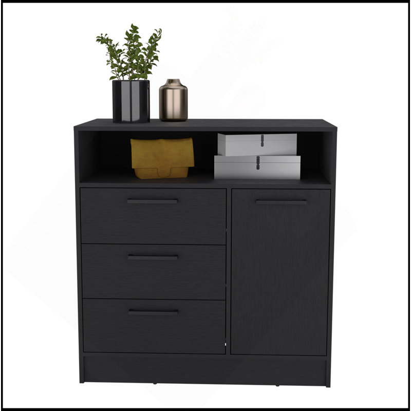 Commode à tiroirs Torrey, chambre à coucher, noir, Noir