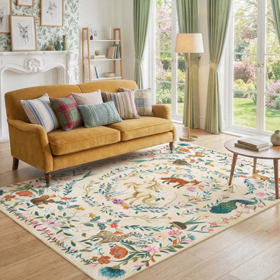 Fairytale Woodland Washable Non-Slip Area Rug