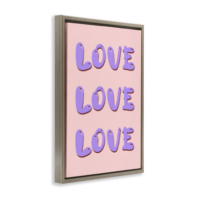 Love Bubble Lettering Floating Frame, design by Pooja Dave