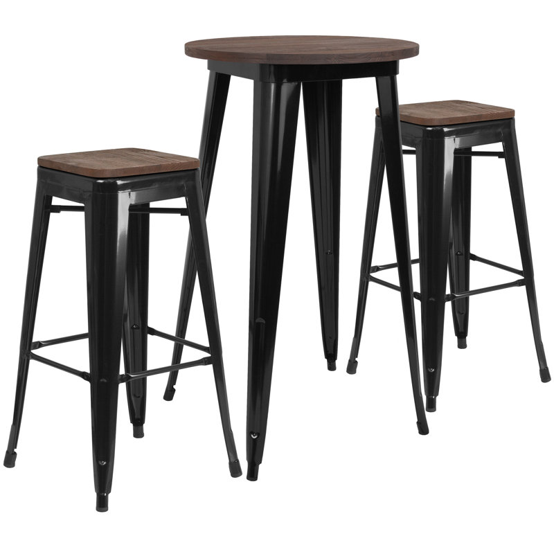 2 - Person Four Leg Dining Set, Black