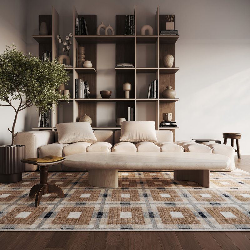  Tapis écossais moderne Sorelle, Rectangle 6 pi 7 po x 9 pi 8 po