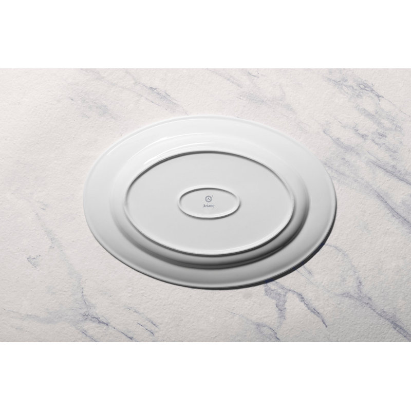 Plateau ovale en porcelaine | Ivoire, 12,6 x 8,66 po