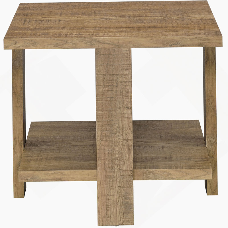 Square End Table With One Open Shelf