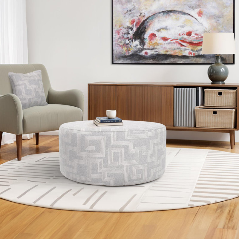 Indoor/Outdoor Universal Round Ottoman Syros Natural, Gray