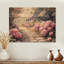 Hortensias par le chemin de pierre IV - impression d'hortensias sur bois de pin naturel-381589608