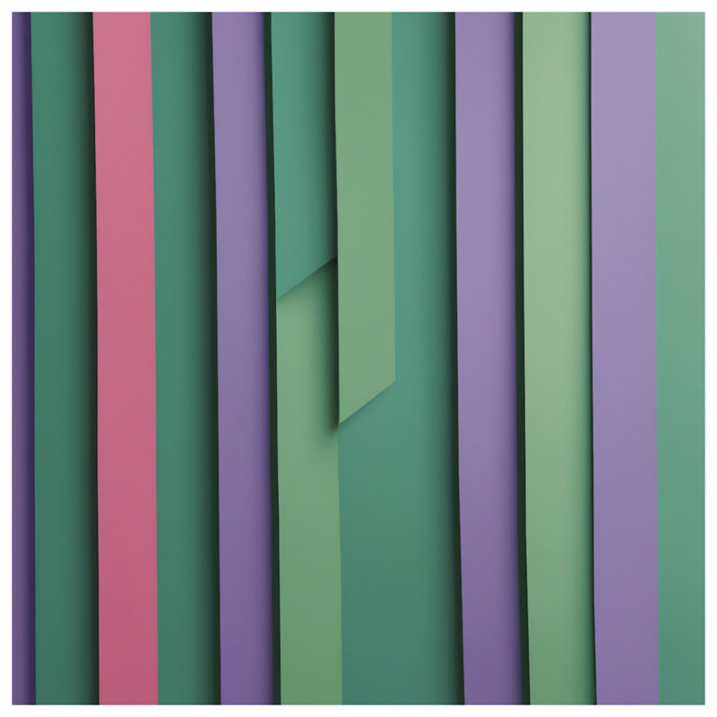 Édredon à rayures verticales vert mauve, Simple extra long