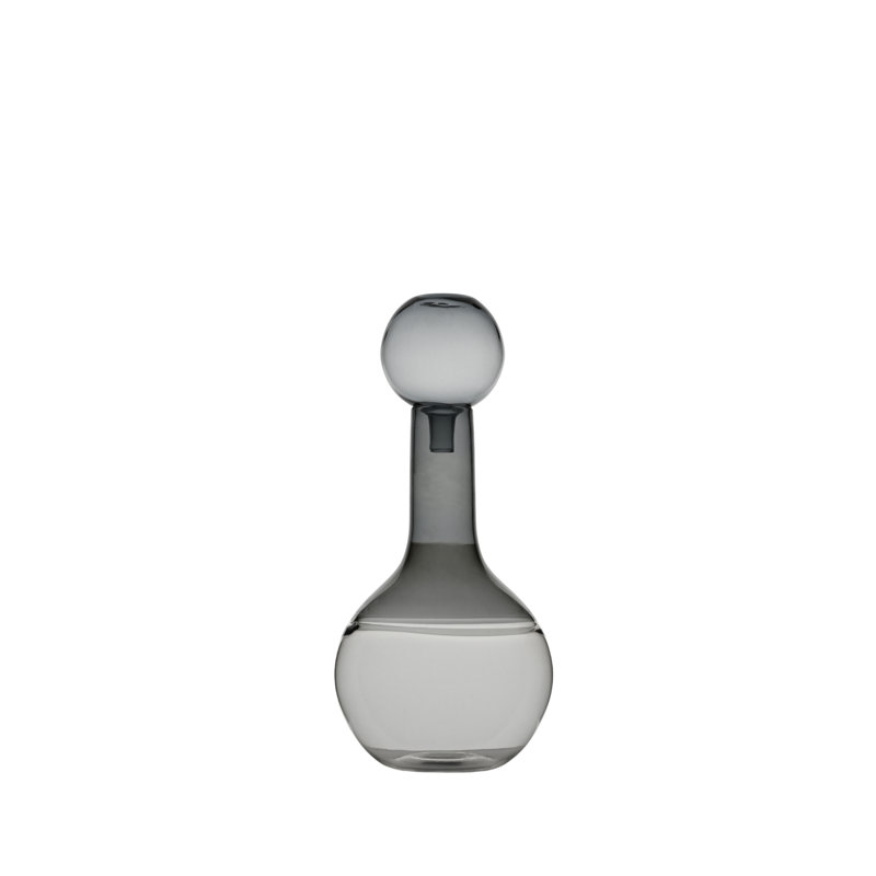 Vase décoratif en verre transparent et gris Dia 5,5 "