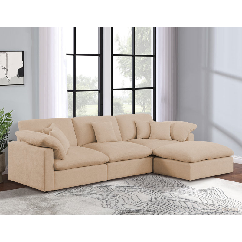 152" Modern Simple U-Shape Sectionals, Light Camel