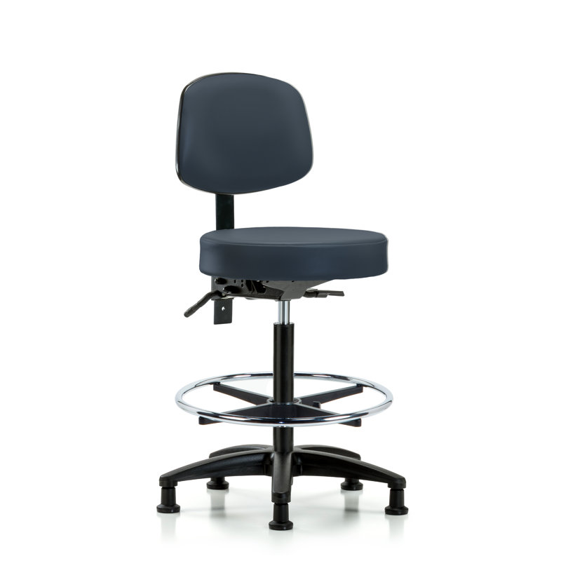 Tabouret de laboratoire Christa, Patins, Bleu impérial