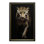 Art mural léopard sur toile - 24 po x 36 po - noir, cadre doré
